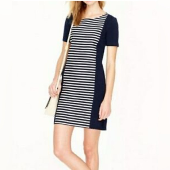 J crew STRIPED AND SOLID KNIT SHIFT DRESS - Picture 1 of 8